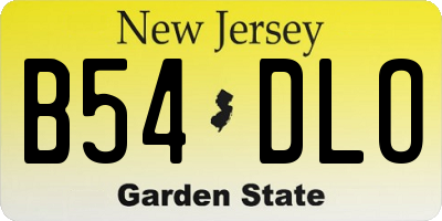 NJ license plate B54DLO