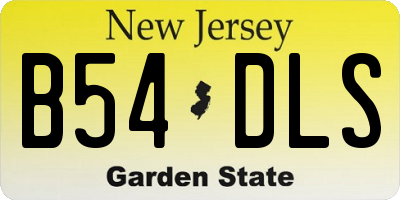 NJ license plate B54DLS