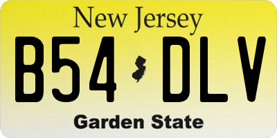 NJ license plate B54DLV