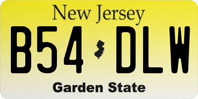 NJ license plate B54DLW