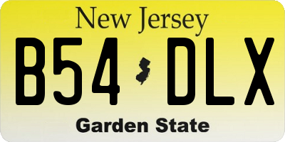 NJ license plate B54DLX