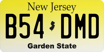 NJ license plate B54DMD