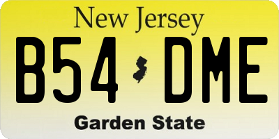 NJ license plate B54DME