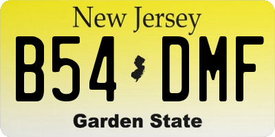 NJ license plate B54DMF