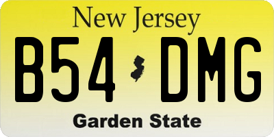 NJ license plate B54DMG