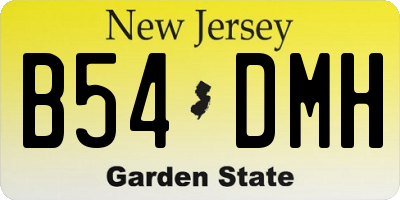NJ license plate B54DMH