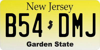 NJ license plate B54DMJ