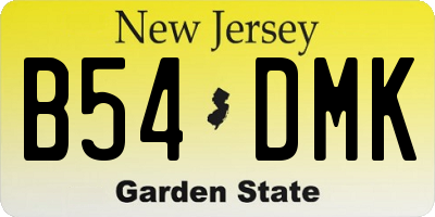 NJ license plate B54DMK