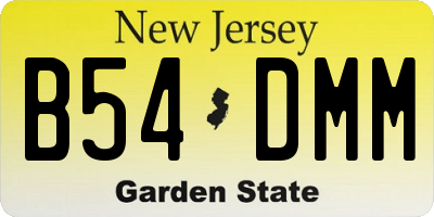 NJ license plate B54DMM