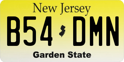 NJ license plate B54DMN