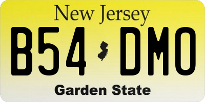 NJ license plate B54DMO