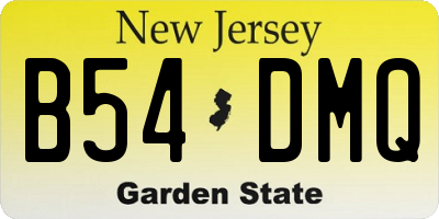 NJ license plate B54DMQ