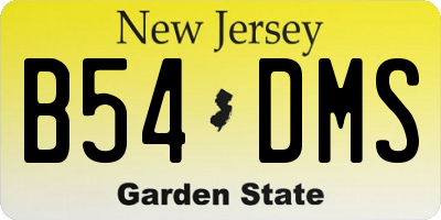 NJ license plate B54DMS
