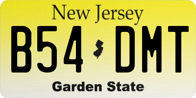 NJ license plate B54DMT