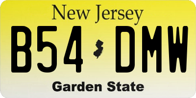 NJ license plate B54DMW