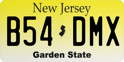 NJ license plate B54DMX