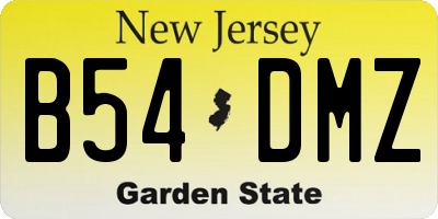 NJ license plate B54DMZ