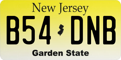 NJ license plate B54DNB