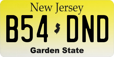 NJ license plate B54DND