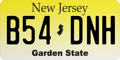 NJ license plate B54DNH