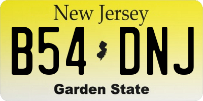 NJ license plate B54DNJ