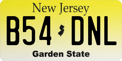 NJ license plate B54DNL