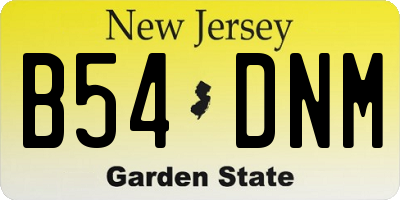 NJ license plate B54DNM
