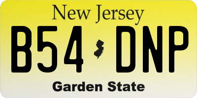 NJ license plate B54DNP
