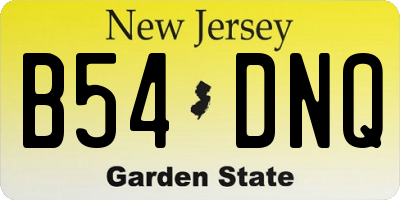 NJ license plate B54DNQ