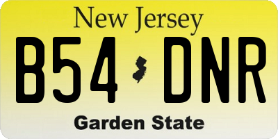 NJ license plate B54DNR