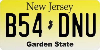 NJ license plate B54DNU