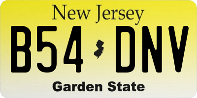 NJ license plate B54DNV