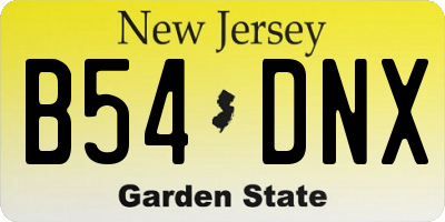 NJ license plate B54DNX