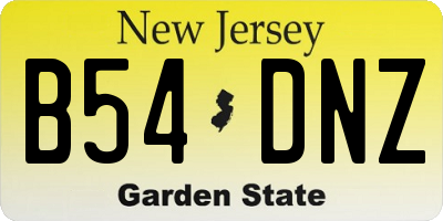 NJ license plate B54DNZ