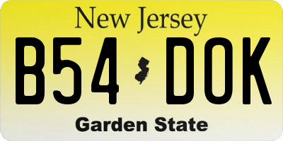 NJ license plate B54DOK