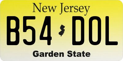 NJ license plate B54DOL