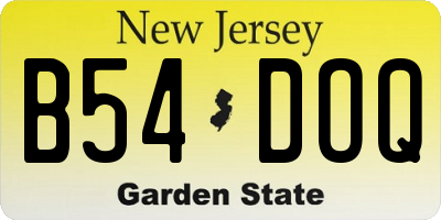 NJ license plate B54DOQ