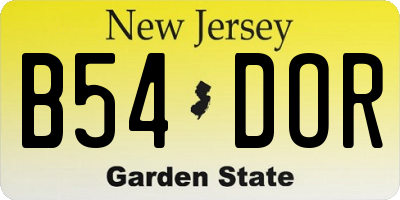 NJ license plate B54DOR