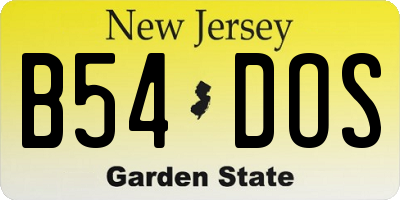 NJ license plate B54DOS