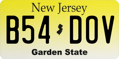 NJ license plate B54DOV