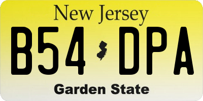 NJ license plate B54DPA