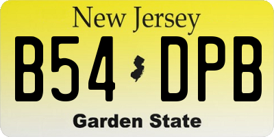 NJ license plate B54DPB