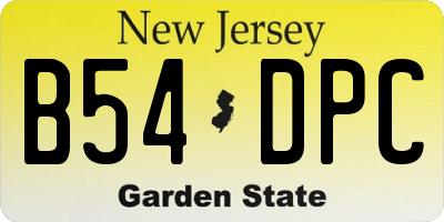 NJ license plate B54DPC