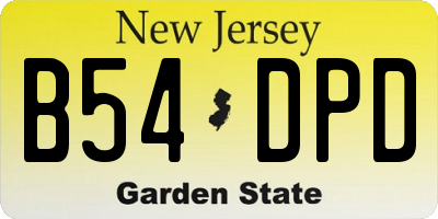 NJ license plate B54DPD