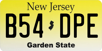 NJ license plate B54DPE