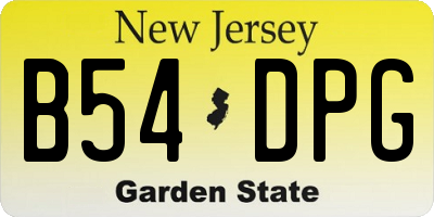 NJ license plate B54DPG