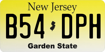 NJ license plate B54DPH