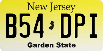 NJ license plate B54DPI