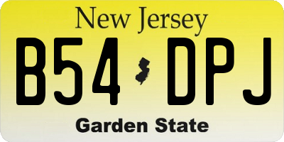 NJ license plate B54DPJ
