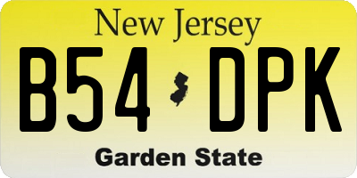 NJ license plate B54DPK
